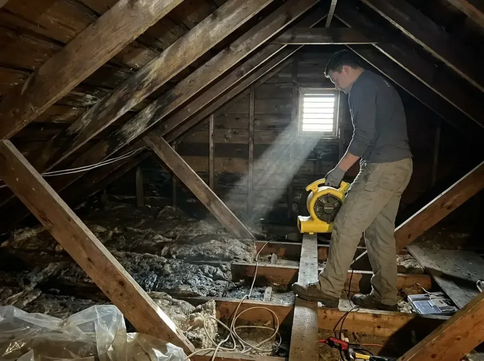 attic-water-damage-drying-proc-007 — frequently asked questions, Emergency Water Extraction & 24/7 Flood Response in Couders…